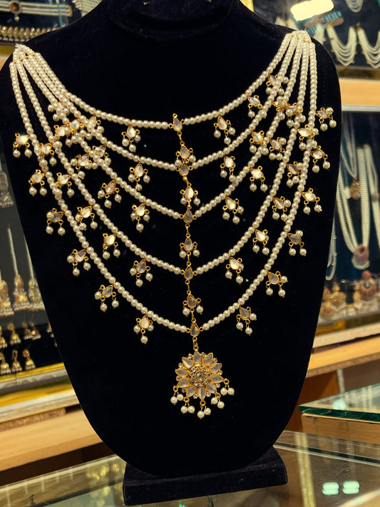 Kundan Stylish Full head Piece cover Matha Patti