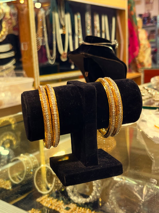 22kt Gold Plated Stylish 2 pc bangles