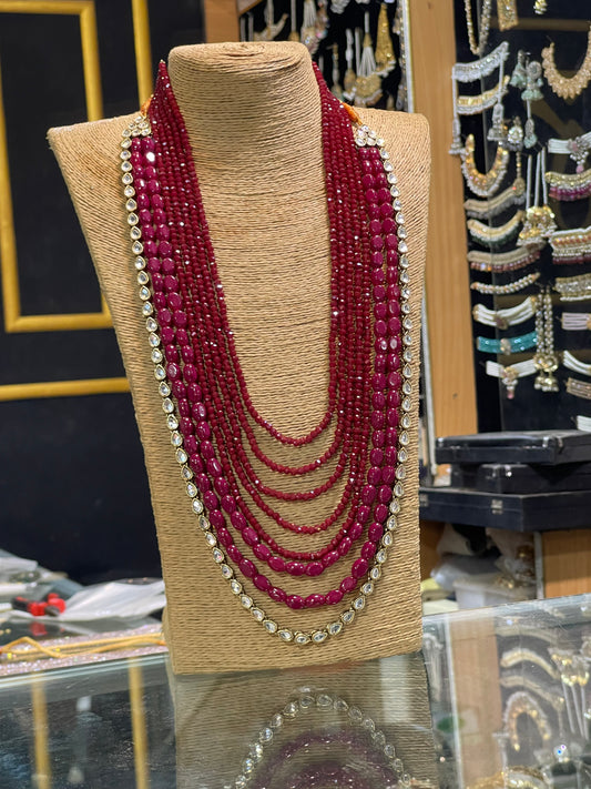 Double Detachable kundan and 5 layers Maala