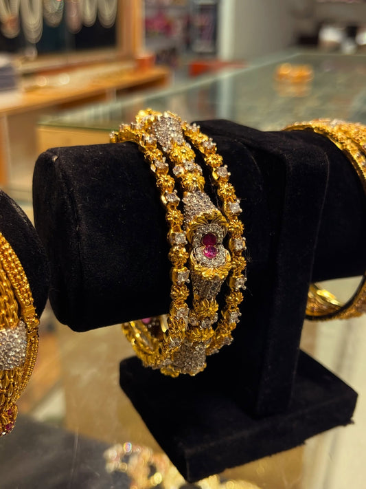 3 Pcs 22 KT Trending Gold Plated Bangles in Pakistan 2026