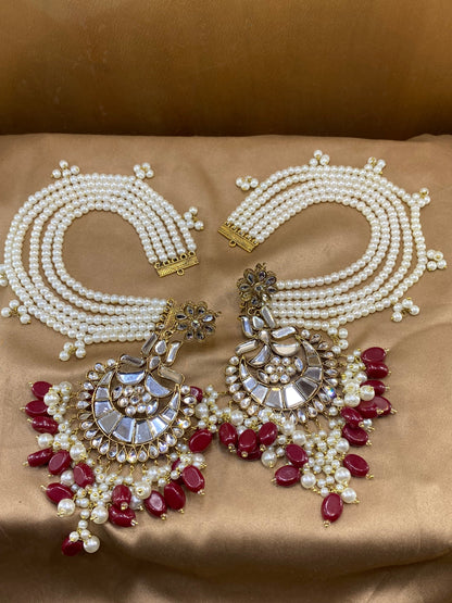 Furshi Kundan Earrings With Saharas