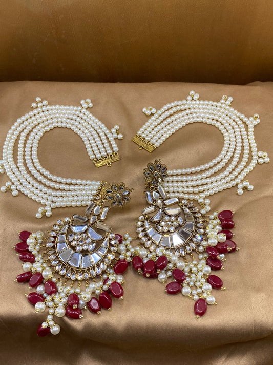 Furshi Kundan Earrings With Saharas