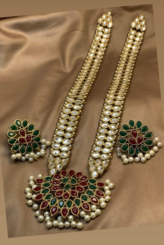 Kundan Long Dholna mala and Tops