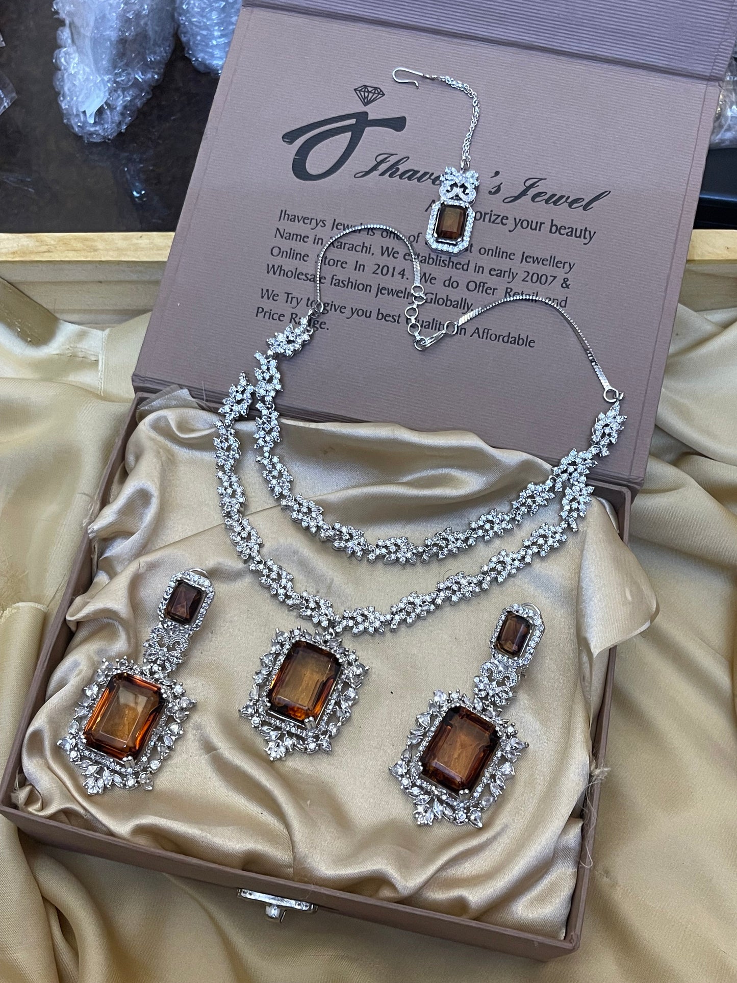 Silver Double Layer Bridal Set