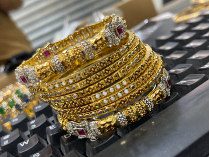 22KT Gold Plated Bangles Set (2.6 )