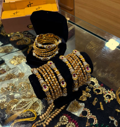 Trending Gold Plated Bangles in Pakistan 2026 | Premium Artificial Bangles for Women | Jhaverys Jewellery 6 Pcs Set of Bangles
