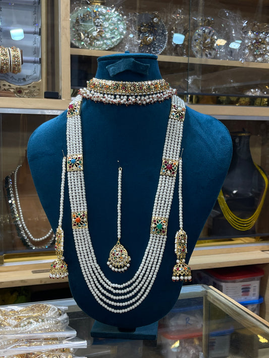 Noratan Stones Studded Choker & Maala Set