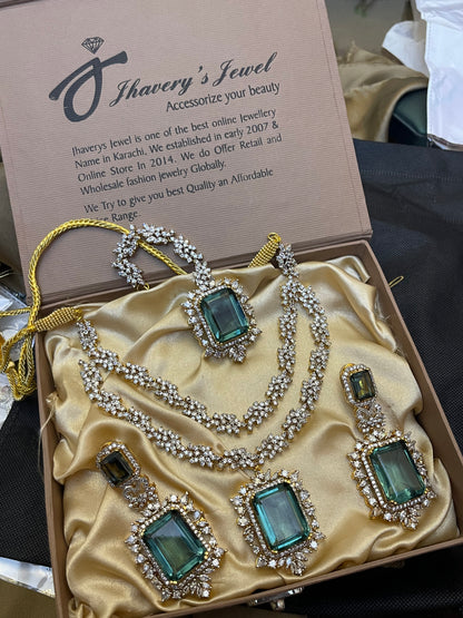22KT Zircon Bridal Necklace Set