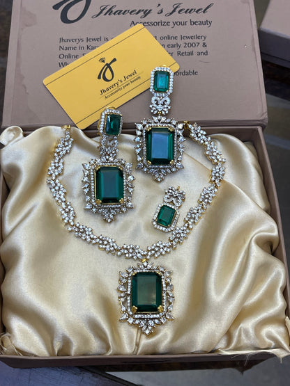 Zircon 22KT Gold Plated Bridal Set