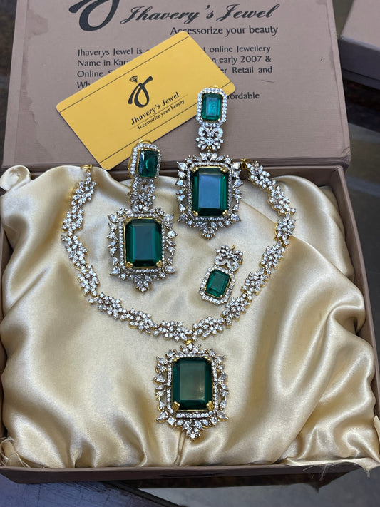 Zircon 22KT Gold Plated Bridal Set