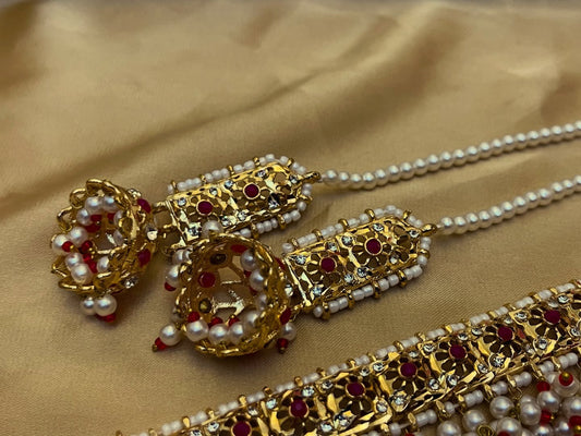 Traditional Hyderabadi Ruby Choker Set | Bridal & Wedding Jewellery | Jhaverys Jewellery
