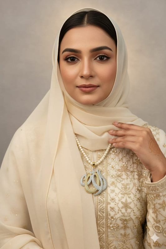 Allah Name Locket ( two tone )