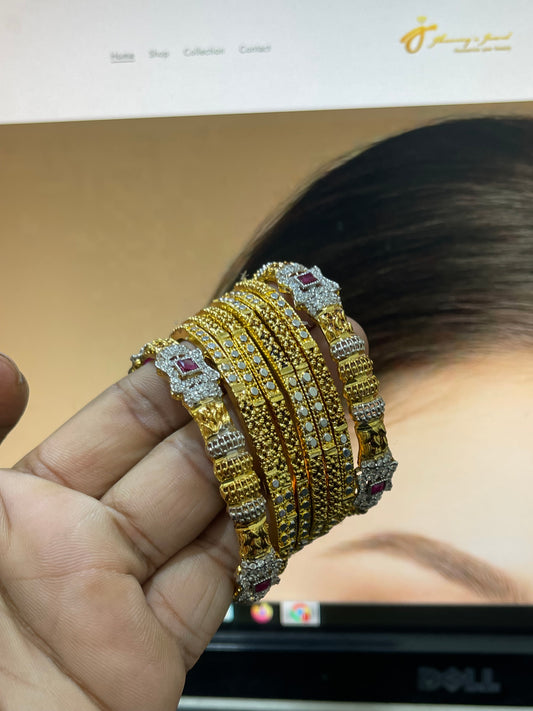 22KT Gold Plated Bangles Set (2.6 )