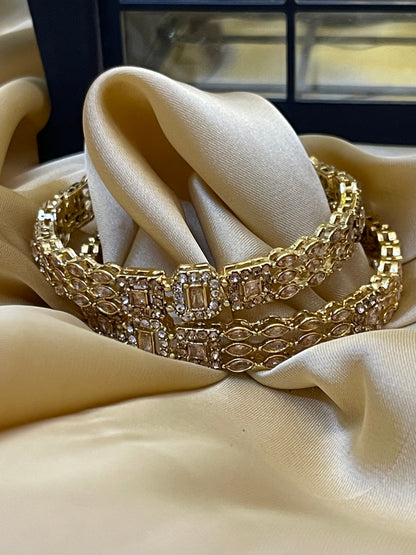 Stylish polki and zircon Bangles
