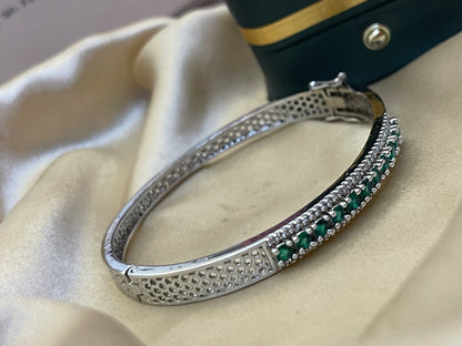 Silver Zircon Stones Studded Bracelete