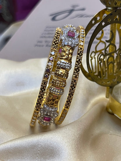 Gold Plated 3 Pc Bangles Set