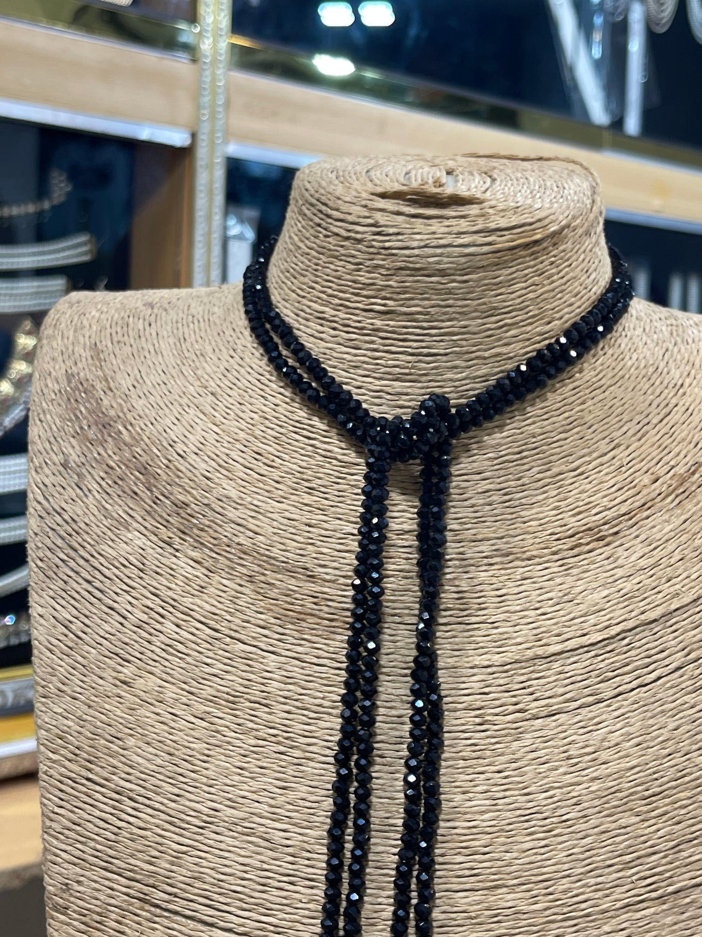 Double Layers Designer Stylish Black Lariats