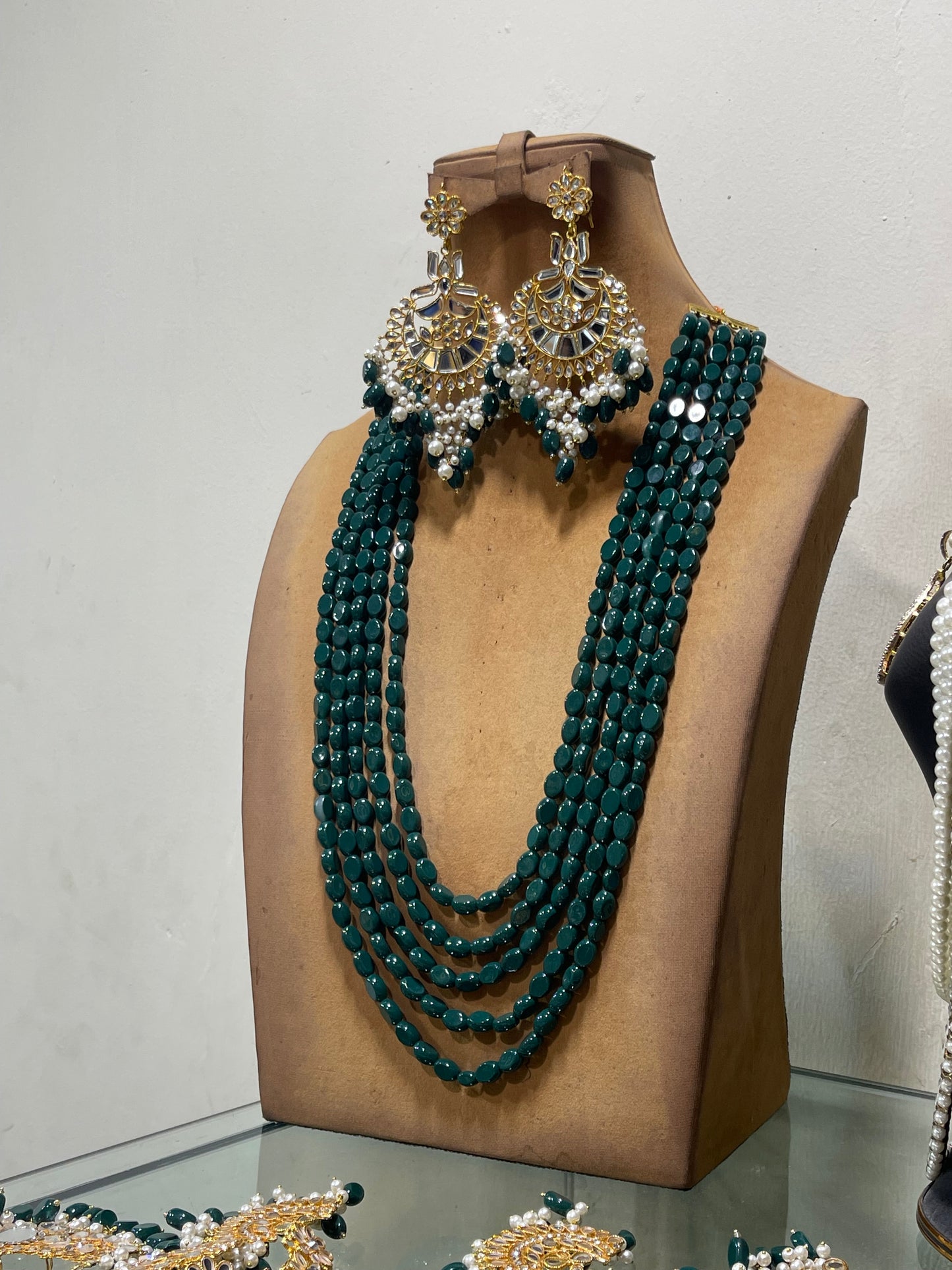 Kundan long mala and Earrings