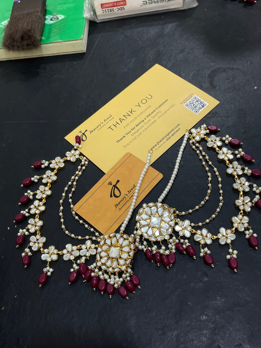 Thappa kundan Heavy Sahara Earrings