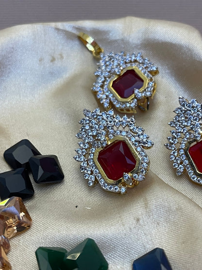 Changeable Stylish Wear Zircon Pendant Set