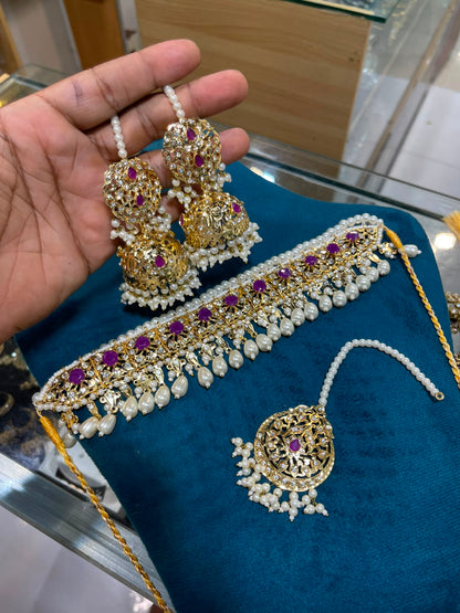 Hyderabadi Gold Plated Choker Set