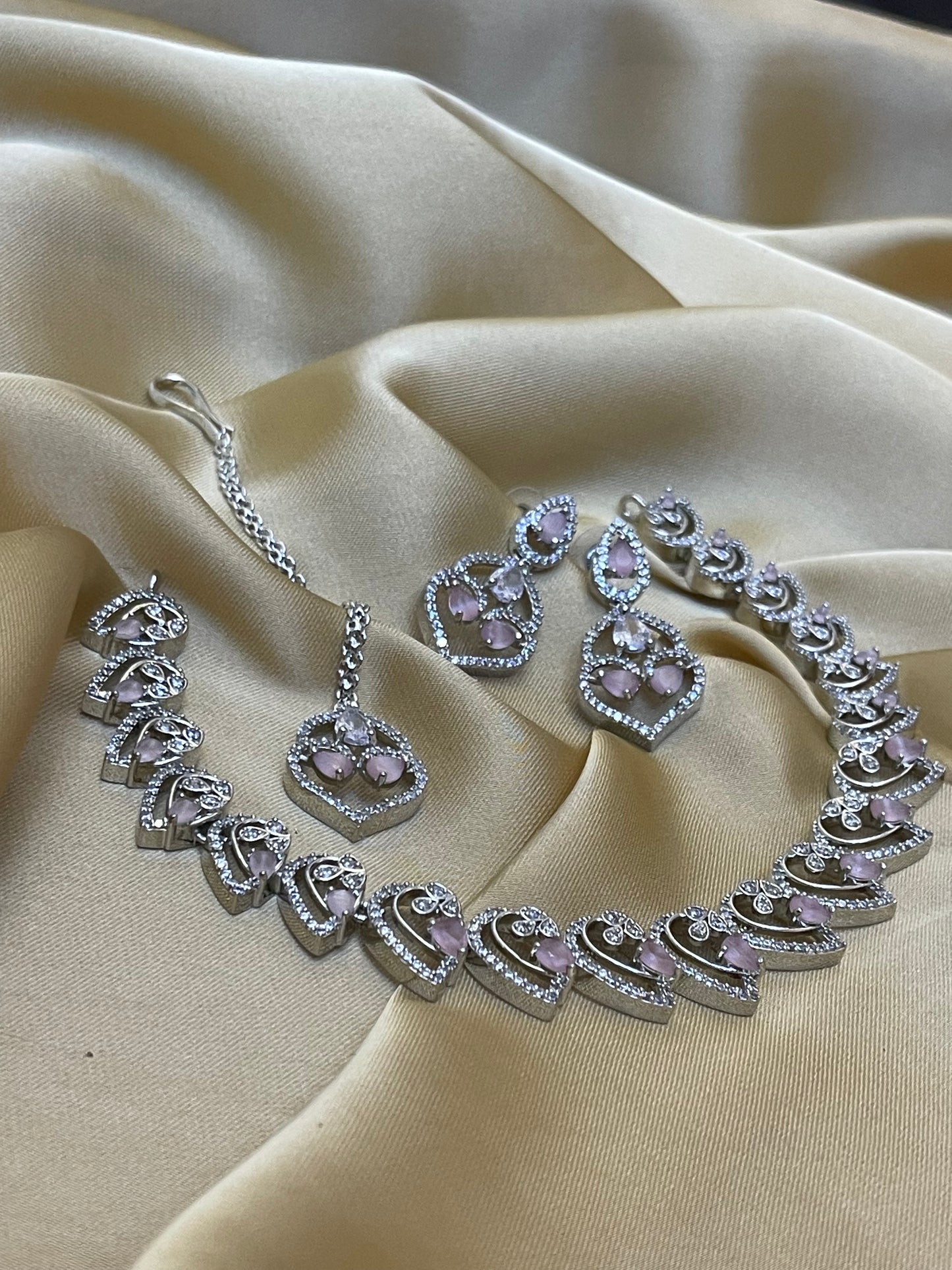 Zircon Ad Necklace Set