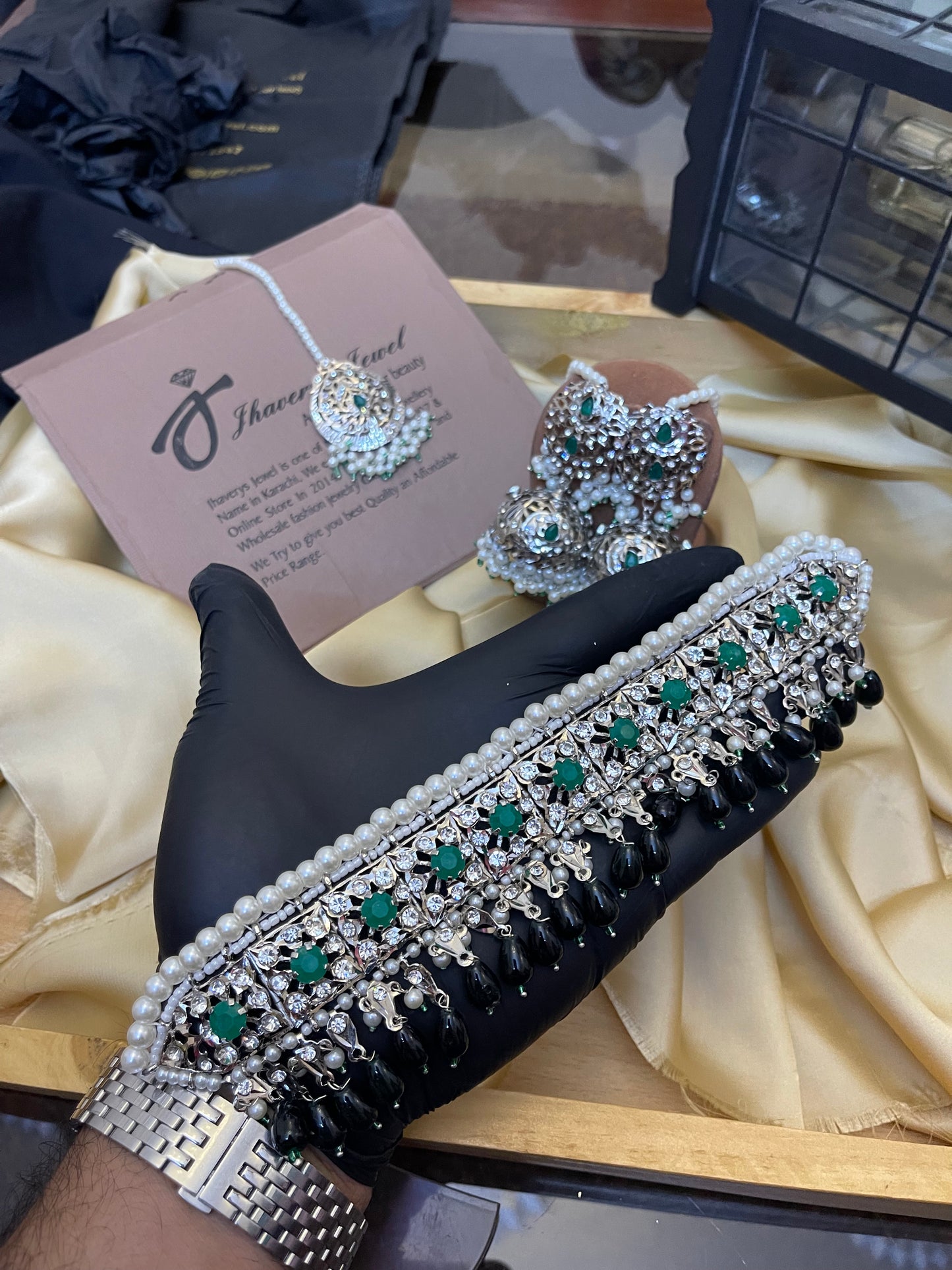 Hyderabadi Silver Choker Set