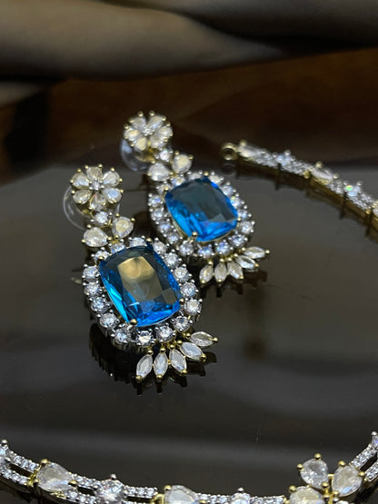 Zircon Stones Studded Necklace Set
