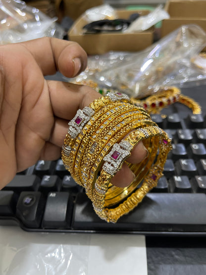 22KT Gold Plated Bangles Set (2.6 )