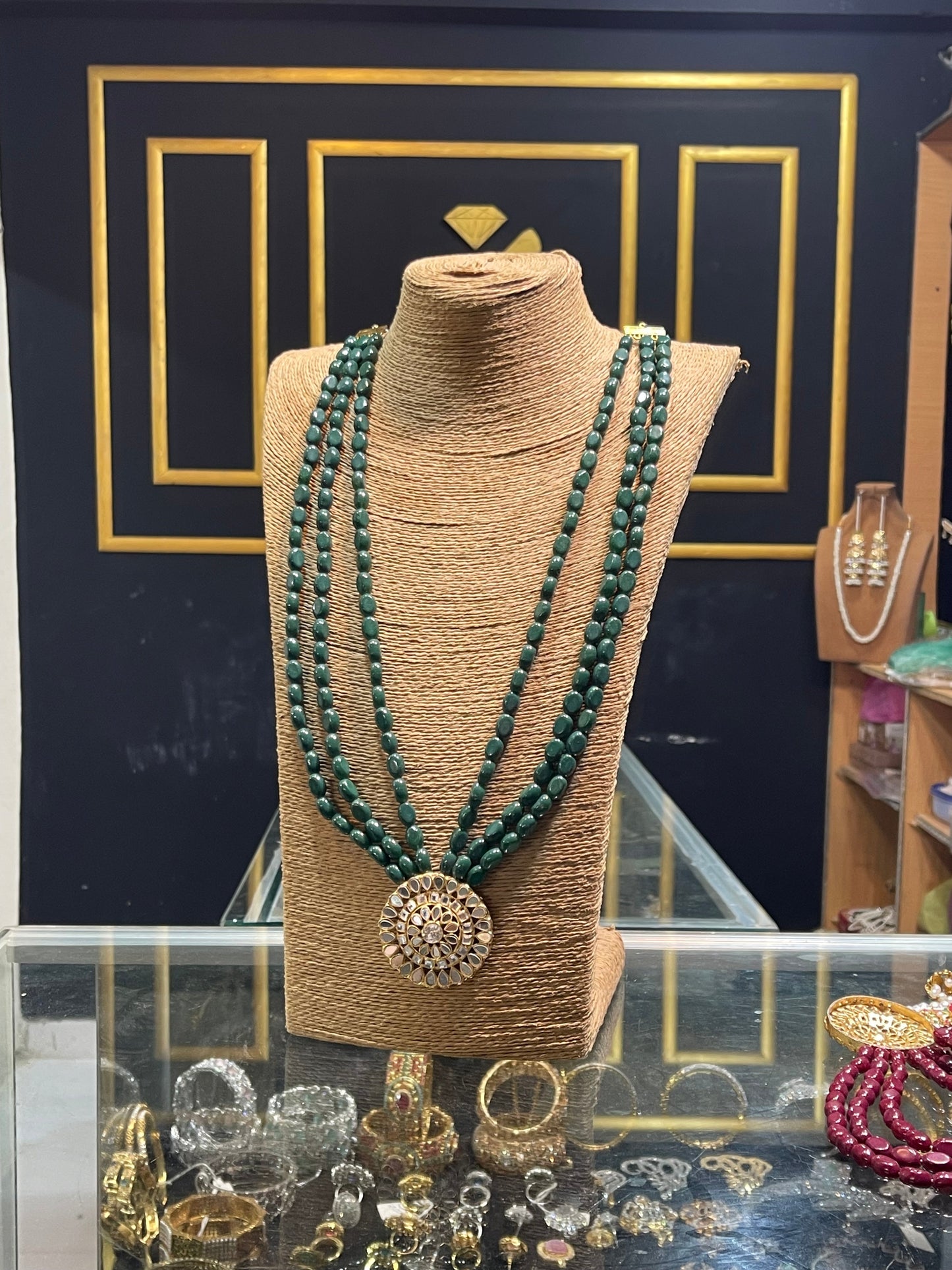 3 Layers kundan Bunch Mala