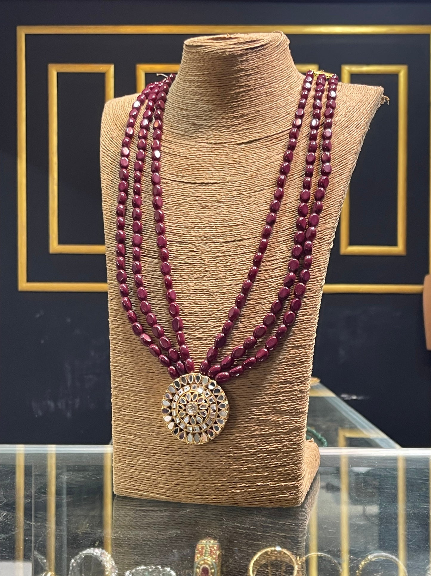 3 Layers Kundan Bunch Mala