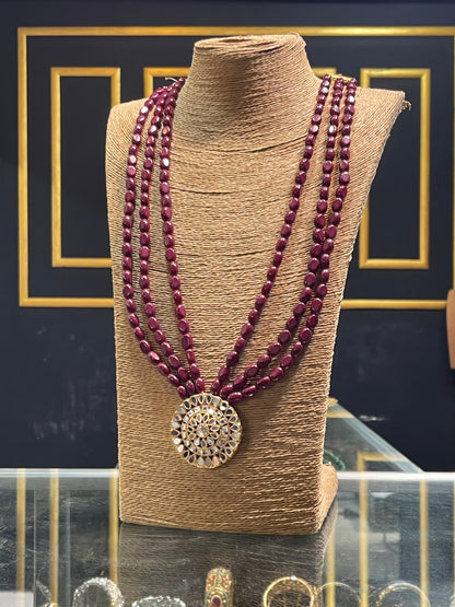 3 Layers Kundan Bunch Mala