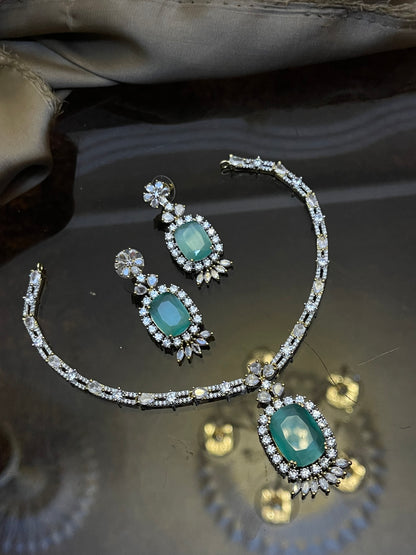 Zircon Stones Studded Necklace Set