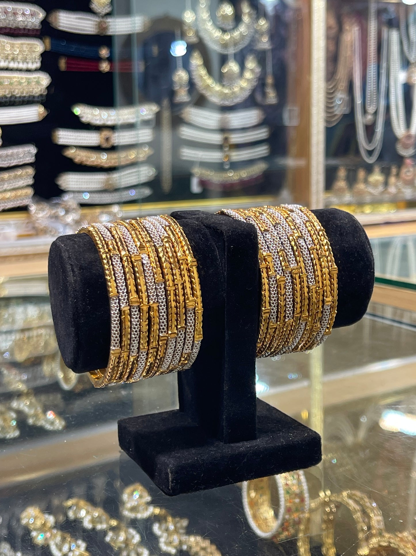 24KT Gold Plated Bangles 2 Pcs Set | Elegant Women's Bangles | Jhaverys Jewel