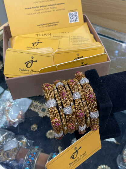 Gold Plated 7 Pieces Bangles Set