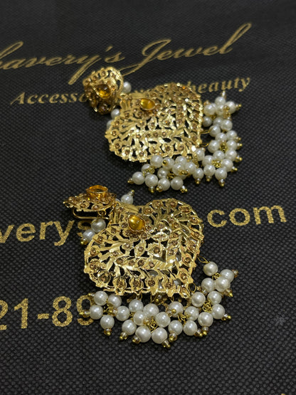Hyderabadi Heart Shape Earrings