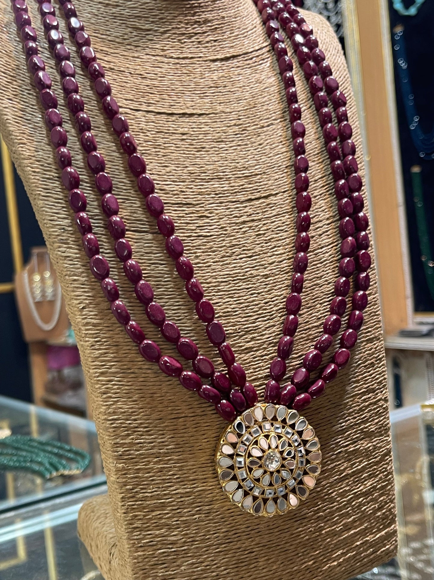 3 Layers Kundan Bunch Mala
