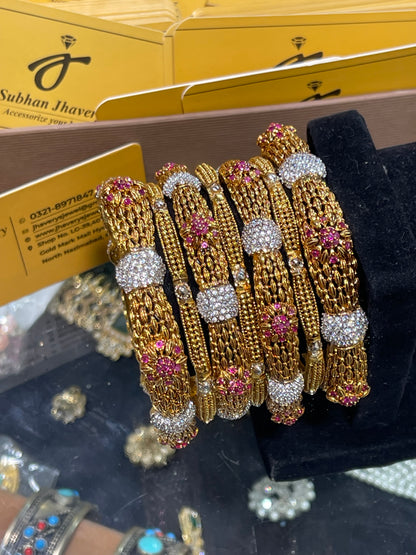 Gold Plated 7 Pieces Bangles Set