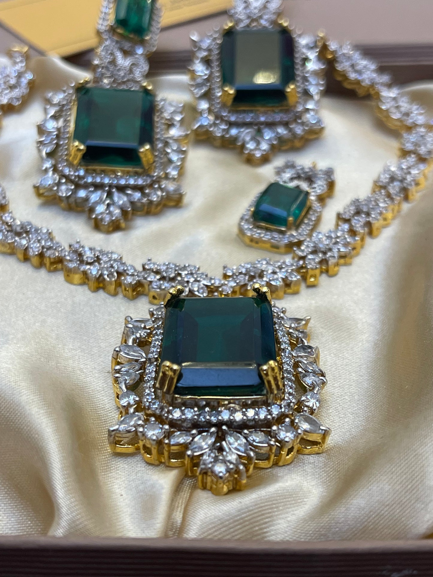 Zircon 22KT Gold Plated Bridal Set