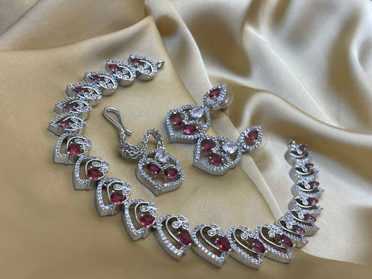 Zircon Ad Necklace Set