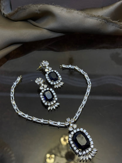 Zircon Stones Studded Necklace Set