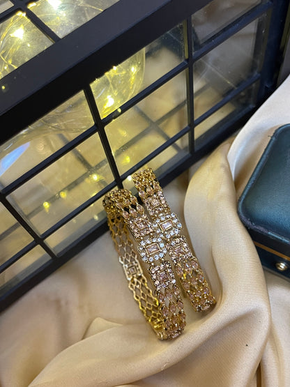 Stylish polki and zircon Bangles