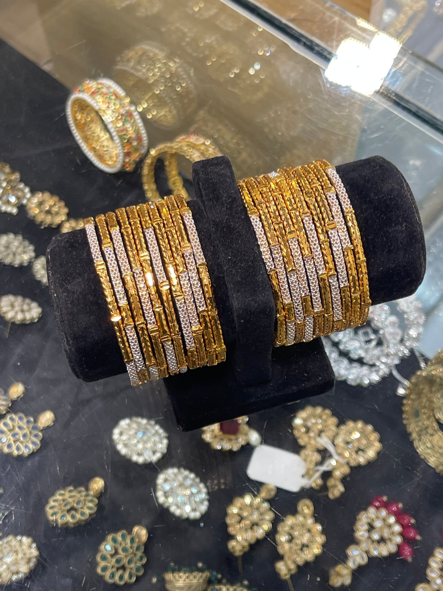 24KT Gold Plated Bangles 2 Pcs Set | Elegant Women's Bangles | Jhaverys Jewel
