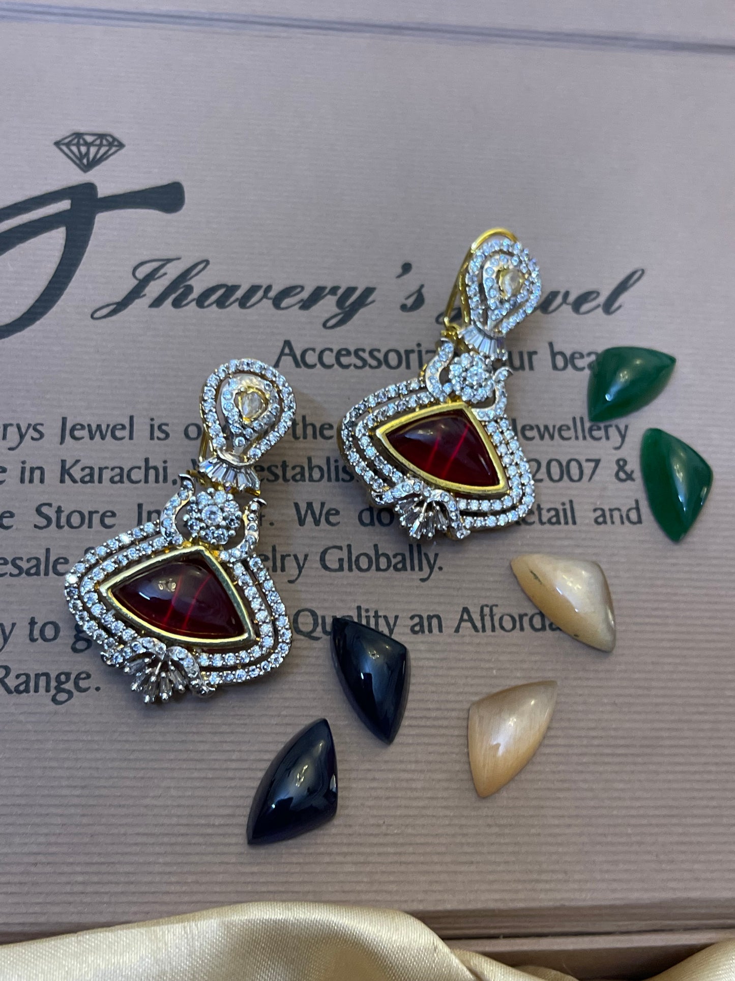 Zircon Jarao  Pure Changeable Stones  Earrings