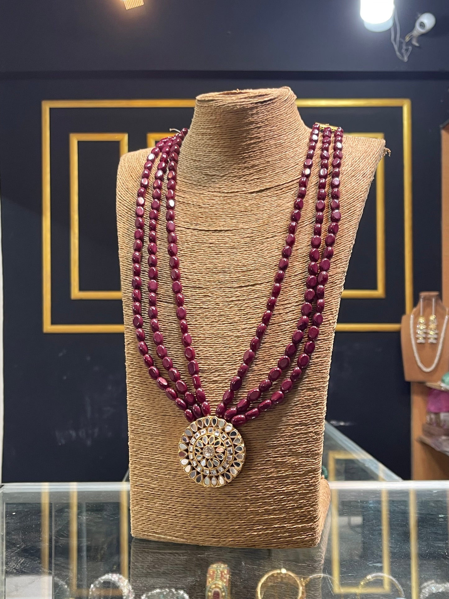 3 Layers Kundan Bunch Mala