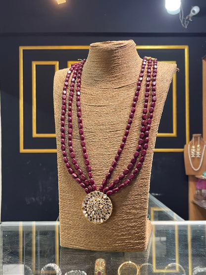 3 Layers Kundan Bunch Mala