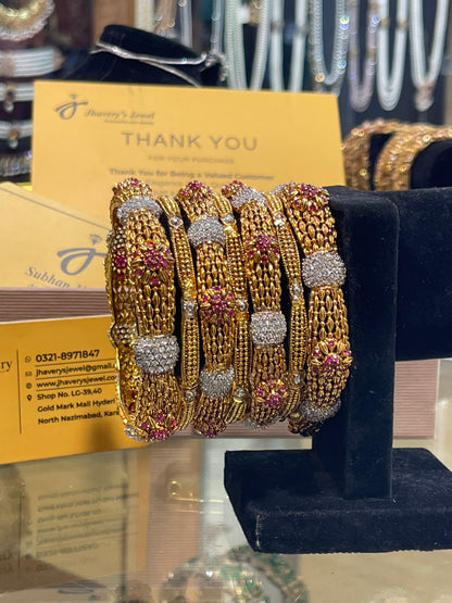 Gold Plated 7 Pieces Bangles Set