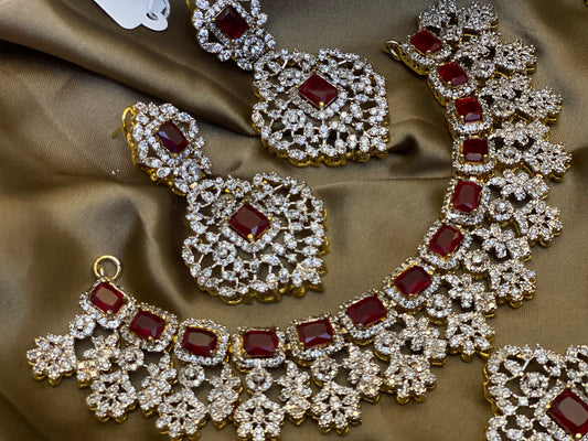 Zircon 22KT Pure Gold Plated,Stylish Necklace Set
