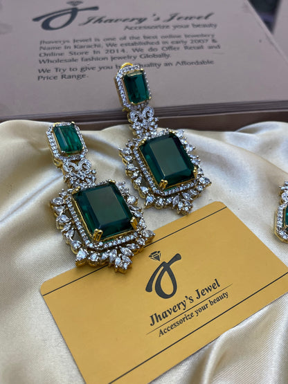 Zircon 22KT Gold Plated Bridal Set