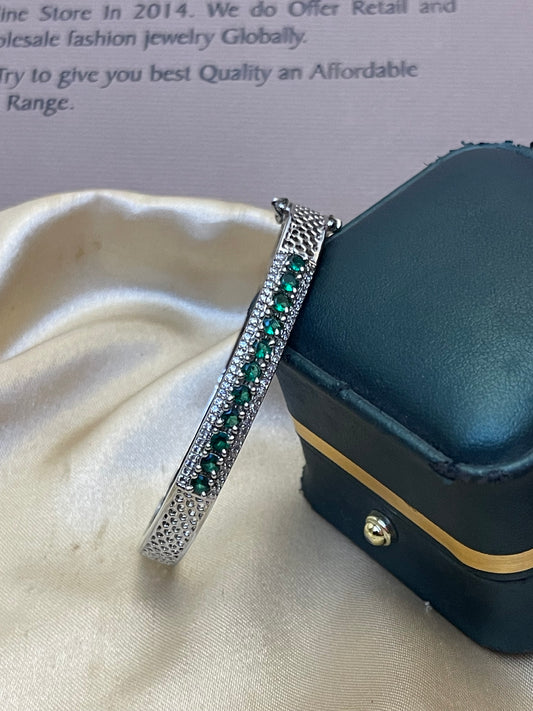 Silver Zircon Stones Studded Bracelete